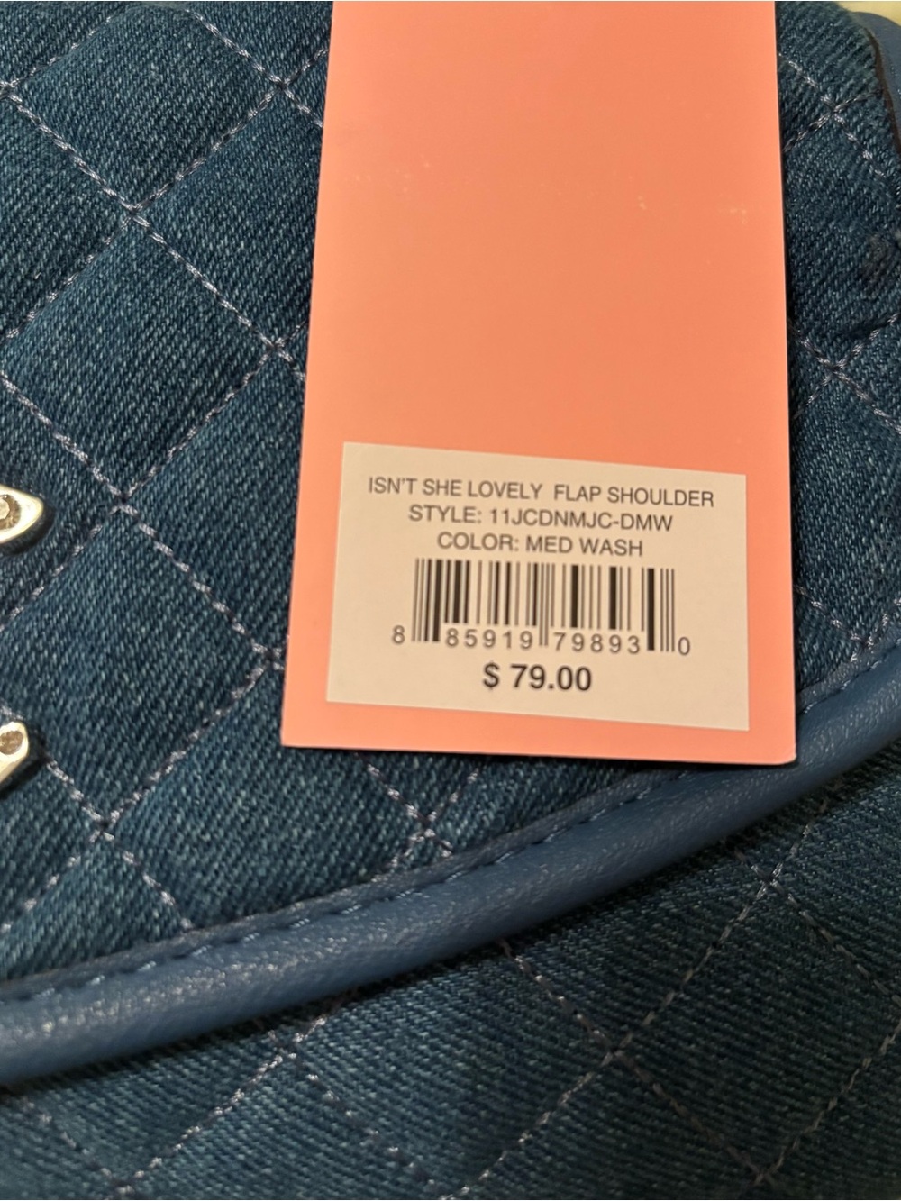 Juicy Couture quilted denim shoulder bag NWT - Picture 8 of 8